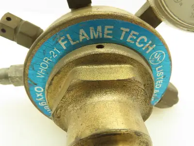 Flame Tech VHOR-21 Heavy Duty Single Stage Oxy Compressed Reg T-Bar Adj 3000PSI