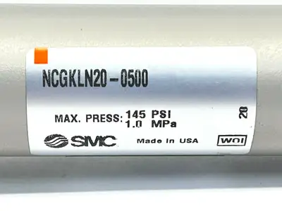 NCGKLN20-0500 | SMC  Round Body Penumatic Air Cylinder 3/4" Bore 5" Stroke 145 PSI - Used