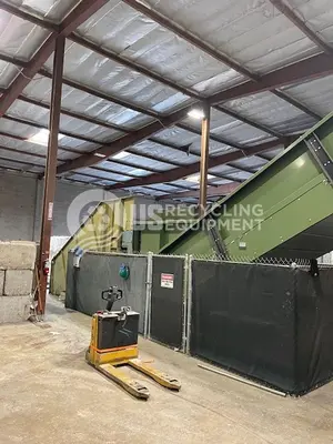 USED 1997 BOLLEGRAAF HBC-110 AUTO TIE BALER WITH HBT 1216-2000 CONVEYOR