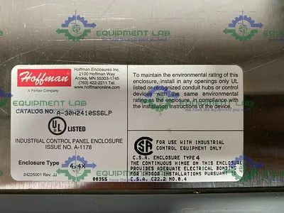 USED HOFFMAN 30" X 24" X 10" A30H2410SS6LP STAINLESS STEEL ENCLOSURE