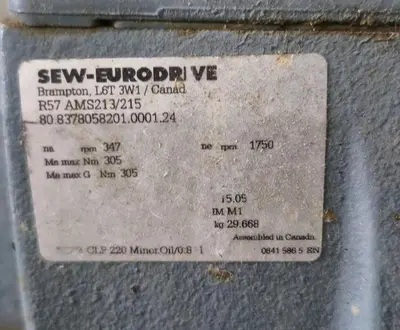 Used SEW EURODRIVE R57 AMS213/215 Motors (misc) British Columbia CA | Steep Hill Equipment Solutions #1704839