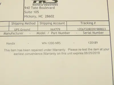 Honda WN-1200-NRS WN1200NRS Electronics Ultrasonic Cleaner Power Supply Module