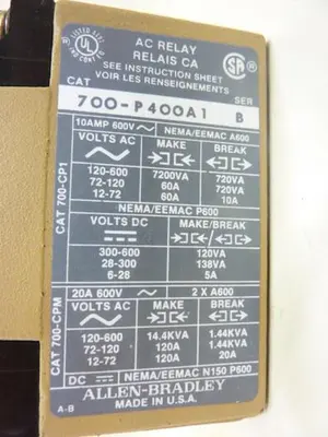 USED ALLEN BRADLEY 700-P400A1 SER B