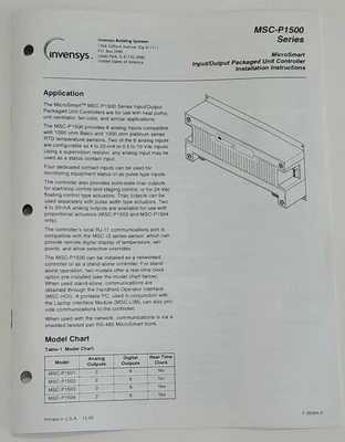 NEW Invensys MSC-P1503
