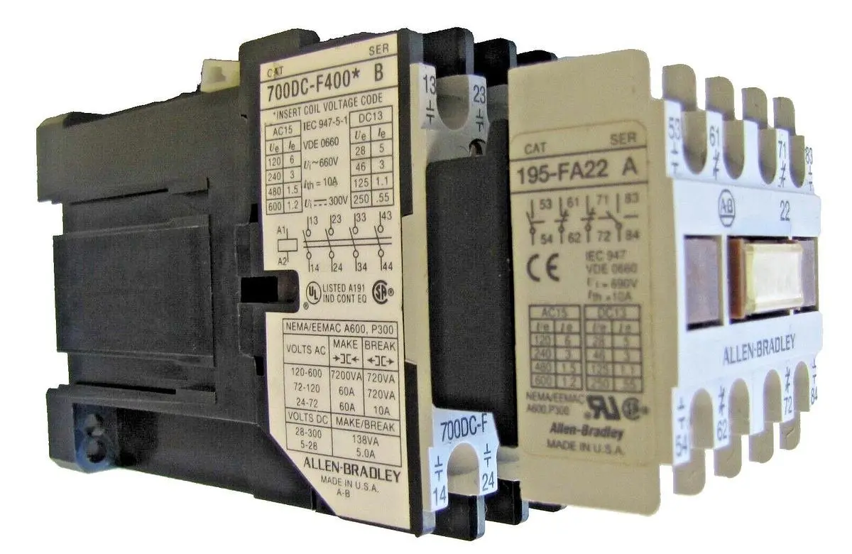 Allen Bradley AB 10A Contactor 700DC-F400 12V DC Coil 10 Amp
