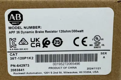 ALLEN BRADLEY 35T-120P1K2 DYNAMIC BRAKE RESISTOR 120ohm/300w APF-35 UNOPENED