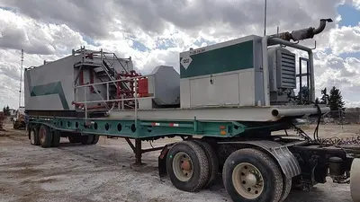 USED NATIONAL JWS-165L TRIPLEX WELL SERVICING REVERSING MUD PUMP TRAILER