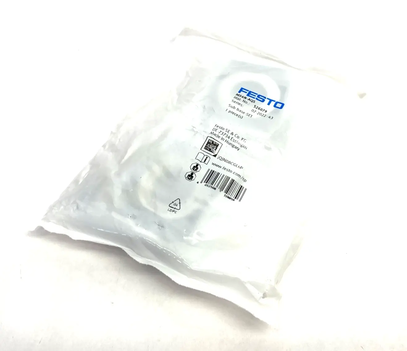 New | in-Stock FESTO SIZE 6 SUB-BASE SET 3/4" NPT CONNECTION 526079 Valves/Fittings | Maverick Industrial Sales #1101922