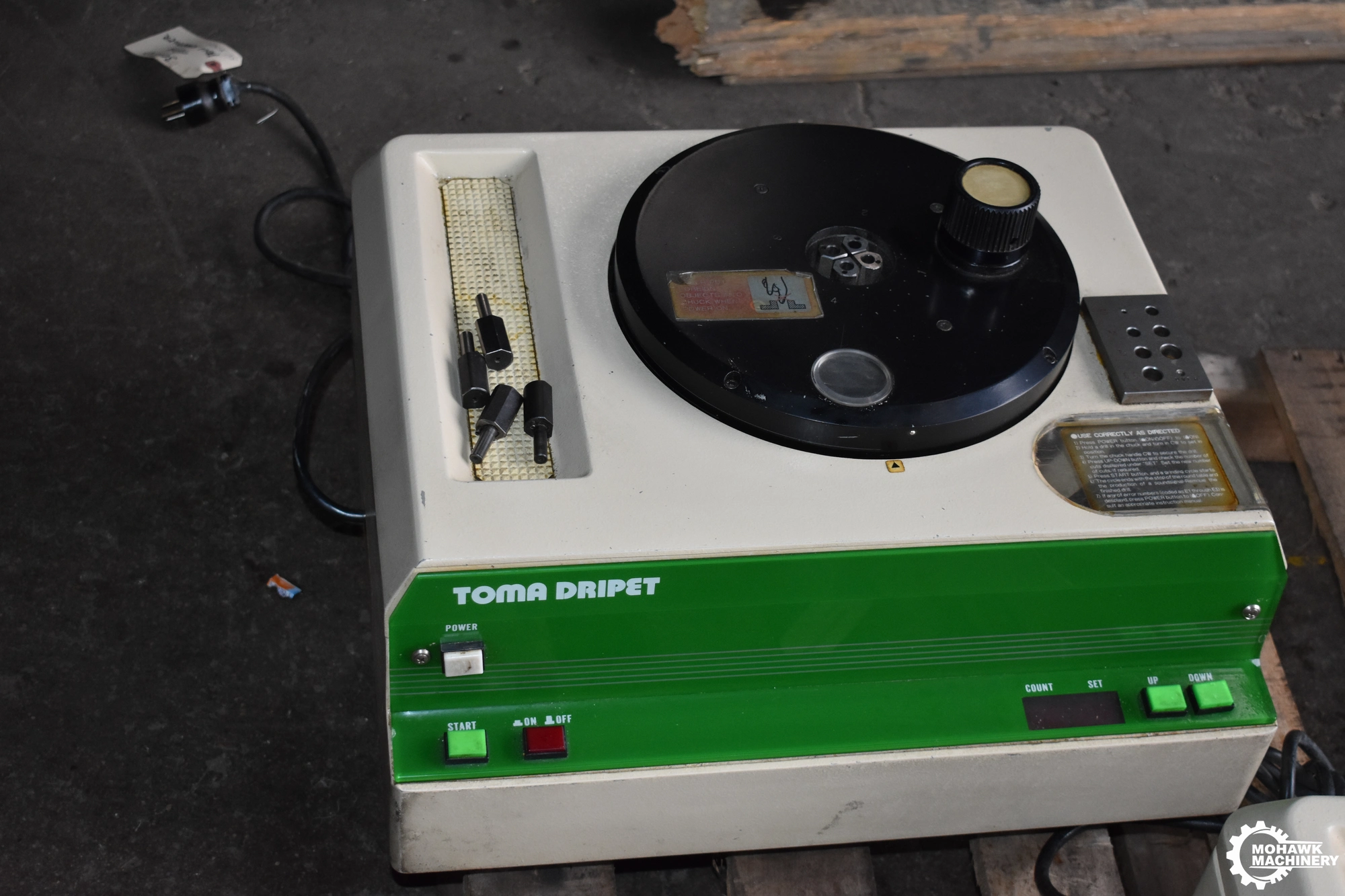 0.55" TOMA DRIPET "MGA" BENCH-TOP DRILL POINT SHARPENER - SINGLE PHASE ELECTRICS