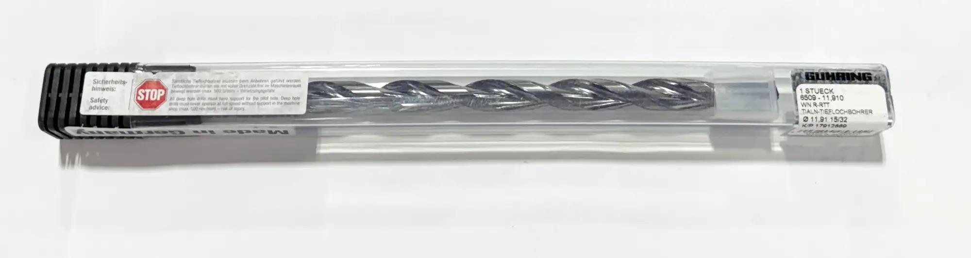 GUHRING 15/32" Solid Carbide Drill 15xD TiAlN Coated 2 Flute Coolant Thru