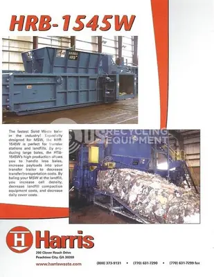 USED 2003 HARRIS WASTE MANAGEMENT HRB-1545W HORIZONTAL