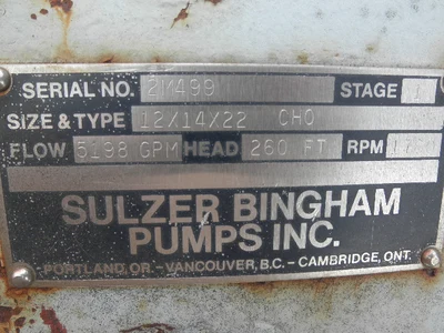 USED SULZER BINGHAM 12X14X22 CHO