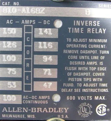 NEW ALLEN BRADLEY 810-A16BZ INVERSE TIME RELAY SERIES B 810A16BZ