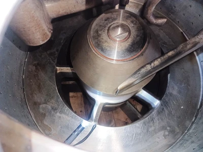 Heinkel V 800 B perforate basket centrifuge, 316L SS.
