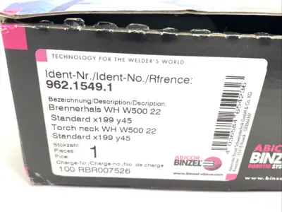 962.1549.1, 962.1549 | Abicor Binzel 962.1549 Torch Neck WH W500 22 Degree Swanneck 0.030" - 0.062" - New Other