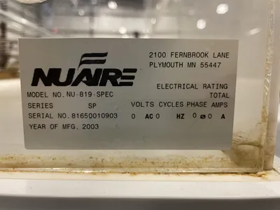 NuAire LabGard NU-819 Bench Top Vented Biosafety Cabinet Enclosure w/ HEPA Filter
