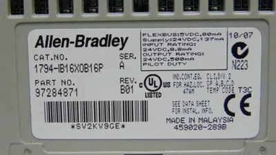 Allen Bradley 1794-IB16XOB16P Flex I/O 24VDC Sink Input/ Source Output Module Used
