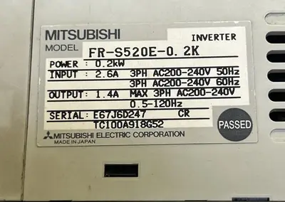 USED MITSUBISHI ELECTRIC FR-S520E-0.2K
