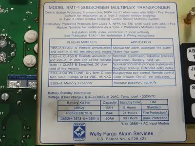 NEW WELLS FARGO ALARM SERVICES SMT-1