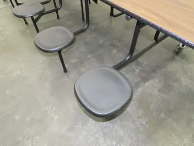 Uline H-9855MAP Mobile Cafeteria Table 12' L 30" W Rectangular 12 Stool Lunch