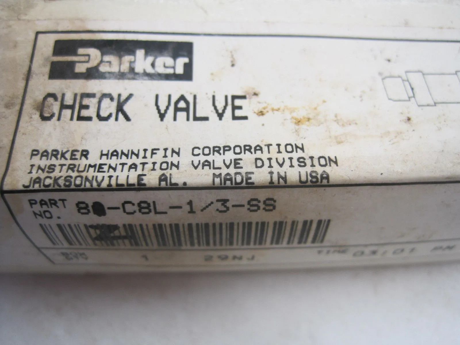 NEW PARKER 80-C8L-1/3-SS CHECK VALVE 80C8L13SS