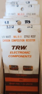 New | in-Stock TRW 1/4 WATTS CARBON RESISTORS Miscellaneous Equipment (Electrical & Power) Arizona US | ASSET CONVERSION SPECIALISTS, INC. #1360609