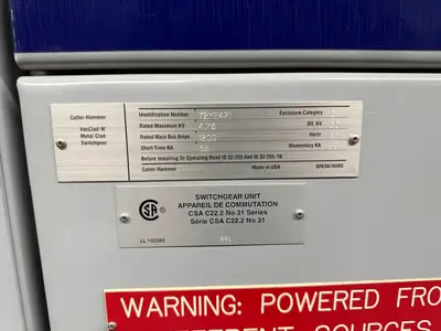 VacClad-W Metal-Clad Switchgear, 4160V, 1200A