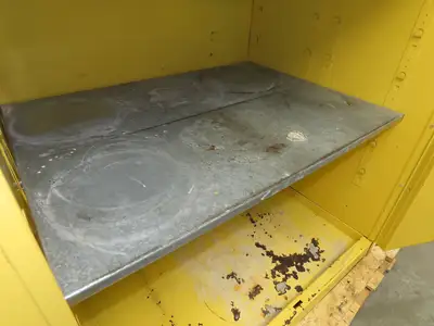 Eagle 1992 Flammable Liquid Safety Cabinet Yellow Dual Door 90 Gallon 43x34x65"