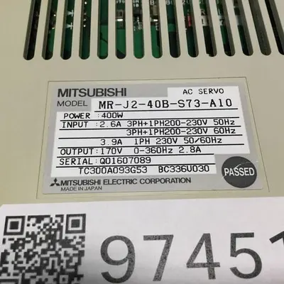 USED MITSUBISHI MR-J2-40B-S73-A10