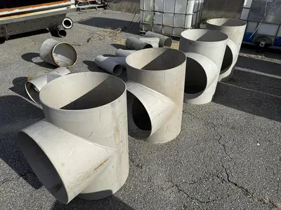 LOT OF LARGE INDUSTRIAL PIPE FITTINGS