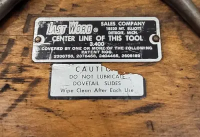 Used LAST WORD RADIUS ANGLE DRESSER Misc Industrial Equipment Kentucky US | Aucto #687787