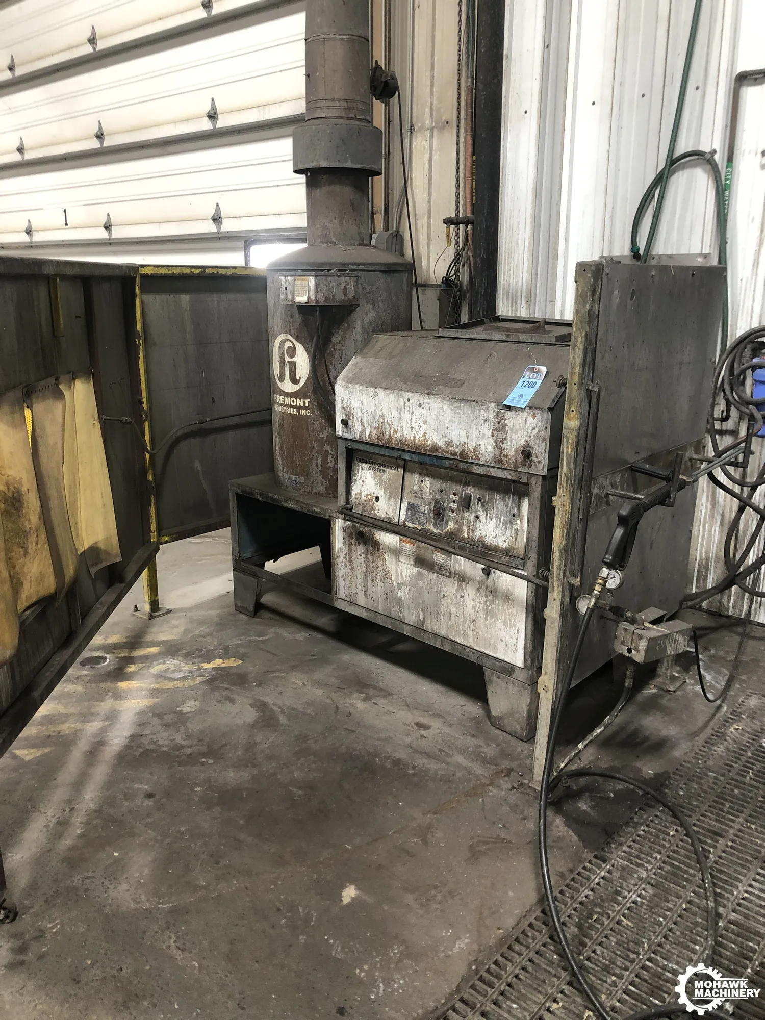 225-DEGREE FREMONT INDUSTRIES (FI) “100A” GAS-FIRED HIGH-PRESSURE HOT WATER INDUSTRIAL STEAM CLEANER w/1500 PSI OPERATING PRESSURE - SPRAY GUN & HOSE