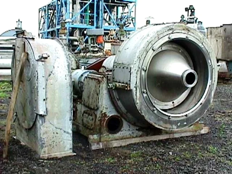 Escher-Wyss P-6 single stage pusher centrifuge, 316SS.