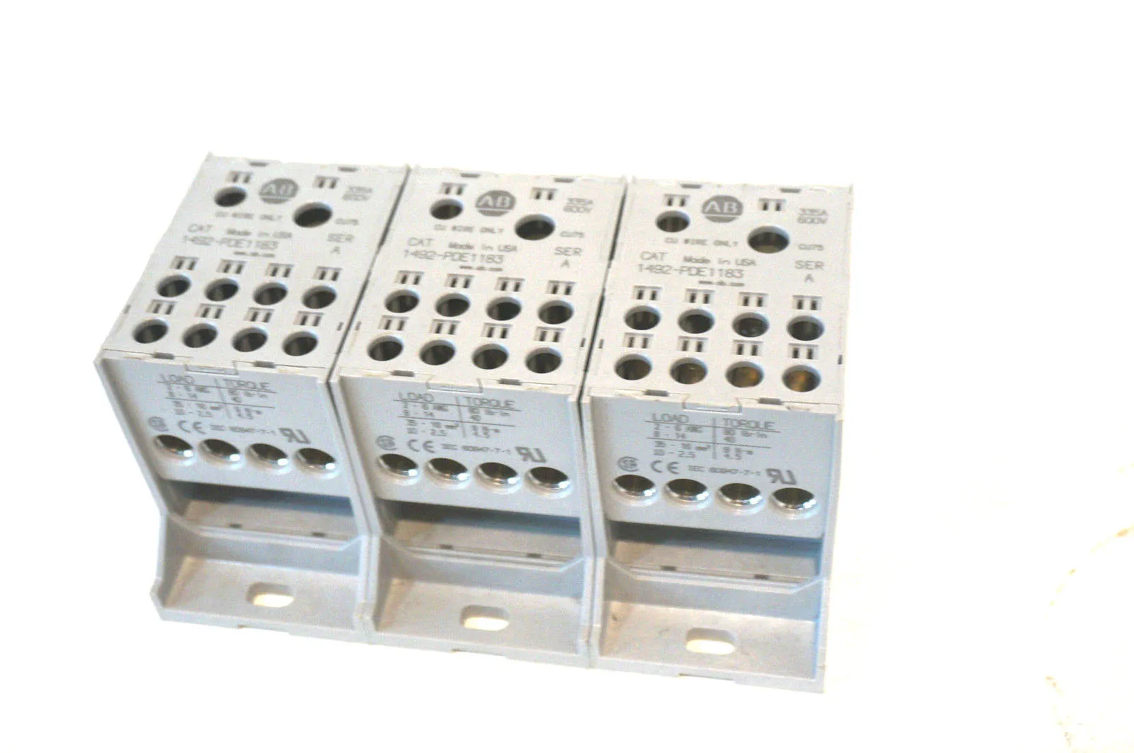 3 ALLEN BRADLEY 1492-PDE1183 DISTRIBUTION BLOCK SER.A 1492PDE1183