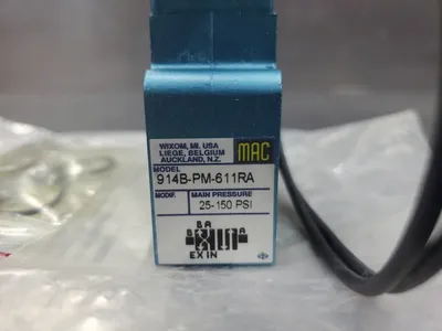 MAC 914B-PM-611RA SOLENOID VALVE w/PME-611RAA 24VDC Module. 6A-12