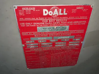 Used DOALL 3012U Vertical Band Saws Ohio US | HGR 24 #1471918