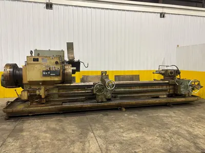 12.5" HOLLOW SPINDLE WARNER & SWASEY MODEL 4A (M-3580) SQUARE HEAD & 12' EXTENDED BED TURRET LATHE: YOBRO #24423