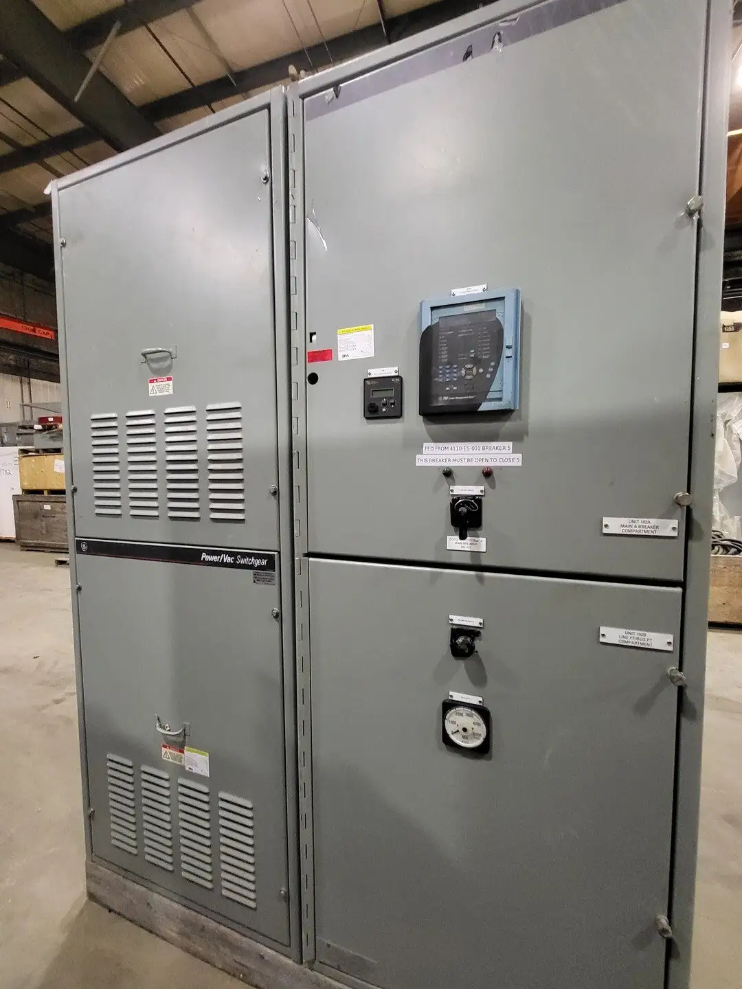 4160V (4.16kV) Power/Vac Switchgear Unit
