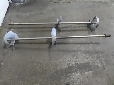 Two (2) used Stainless Steel Mixing Shafts. 72" long