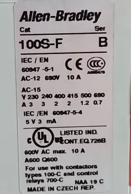 Allen-Bradley 100S-C60DJ14BC Safety Contactor loc4D6