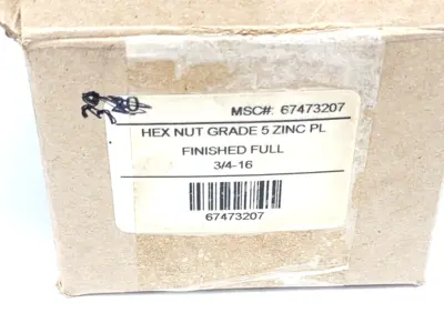 3/4-16 | 1-1/8" Hex Nut, Grade 5 Zinc Plated Steel,  Right Hand Thread LOT OF 39 - New Other