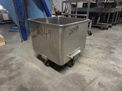 USED CUSTOM DESIGNED & MANUFACTURED STAINLESS STEEL DUMP BUGGY 400LBS.