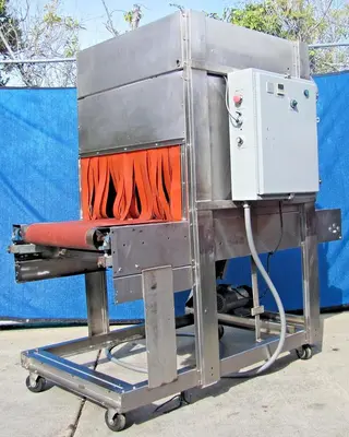 Commercial Stainless Steel Heat Shrink Tunnel 350°F Adjustable Speed Conveyor