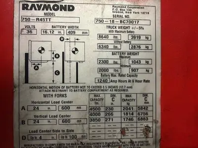 Used 2018 RAYMOND 750R45TT Stackers Illinois US | Somerset Equipment Sales #1543076