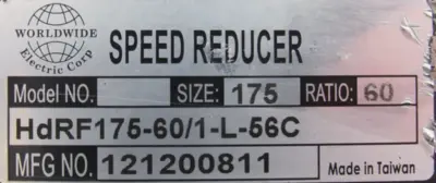 NEW WORLDWIDE HDRF175-60/1-L-56C REDUCER 60:1 SIZE 175 HDRF175601L56C
