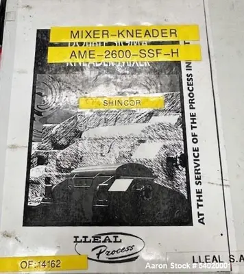 Used Lleal AME-2600 SF-H Double Sigma Extruder Kneader | 350 Gal Working | Vacuu
