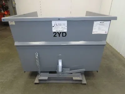 Wright 20055-GRY 2 YD Self Dumping Hopper 4000lbs Trash Recycling 10 Gauge Bin