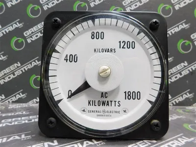 General Electric 103111FAFA2TLU DC Ammeter 1mA 0-1800 AC Kilowatts Used