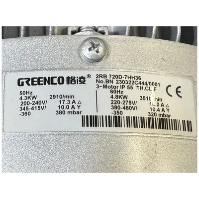 New | in-Stock GREENCO 2RB 720D-7HH46 Blowers West Virginia US | JM Industrial #1333721
