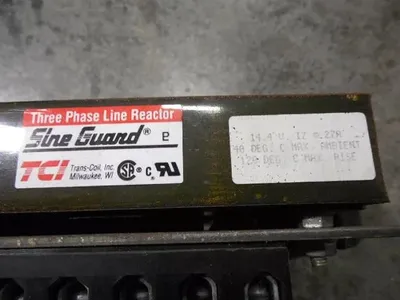 USED Three Phase Line Reactor 600 Volt 27 Amp Trans Coil Inc. KLR27ATB Sine Guard
